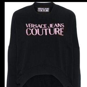 Versace Black Sweater with Pink Logo